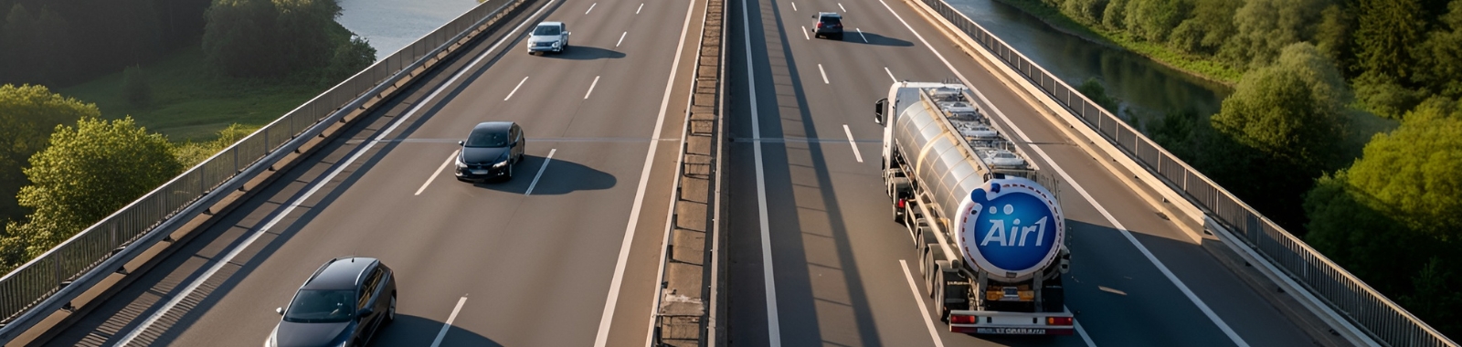 Adblue track in the highway 